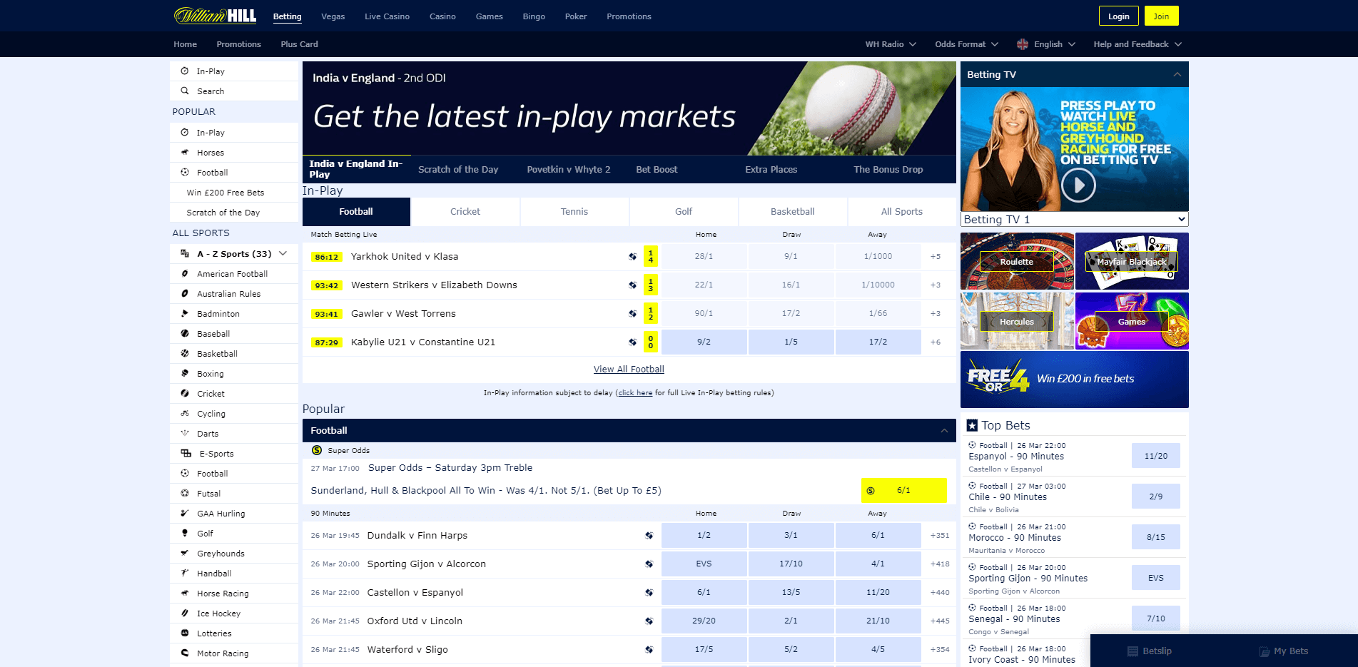 William Hill Website