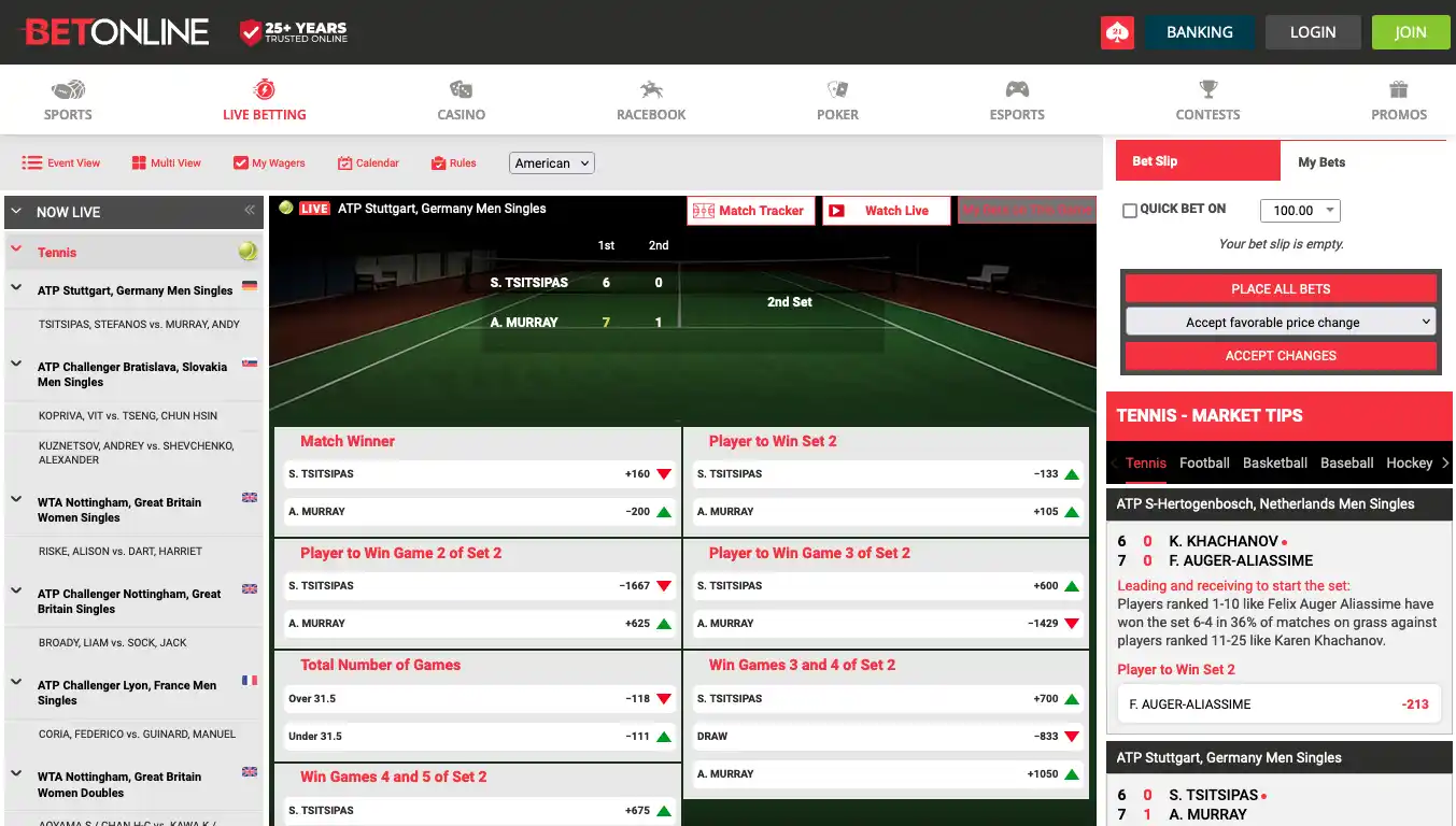 BetOnline Live Betting