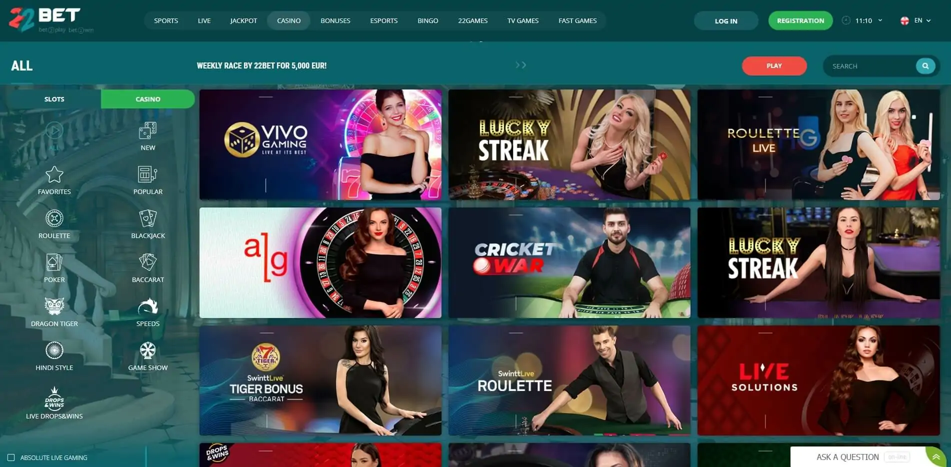Casino 22bet