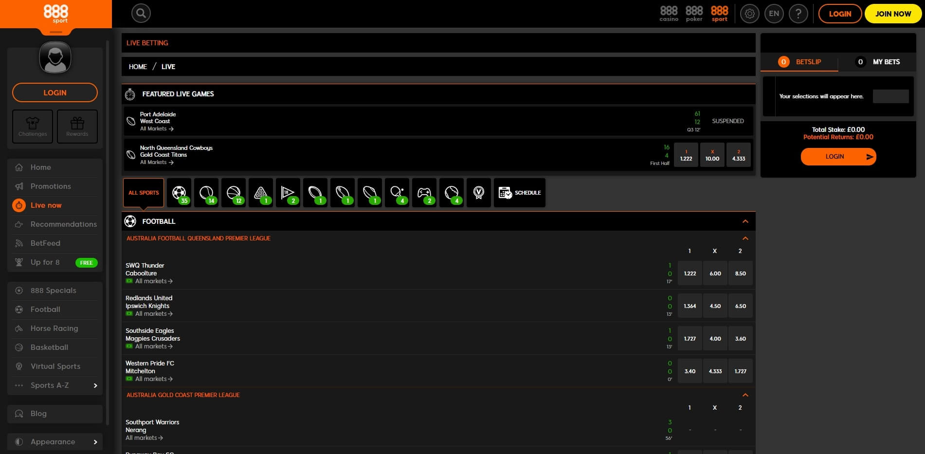 Live Betting 888sport