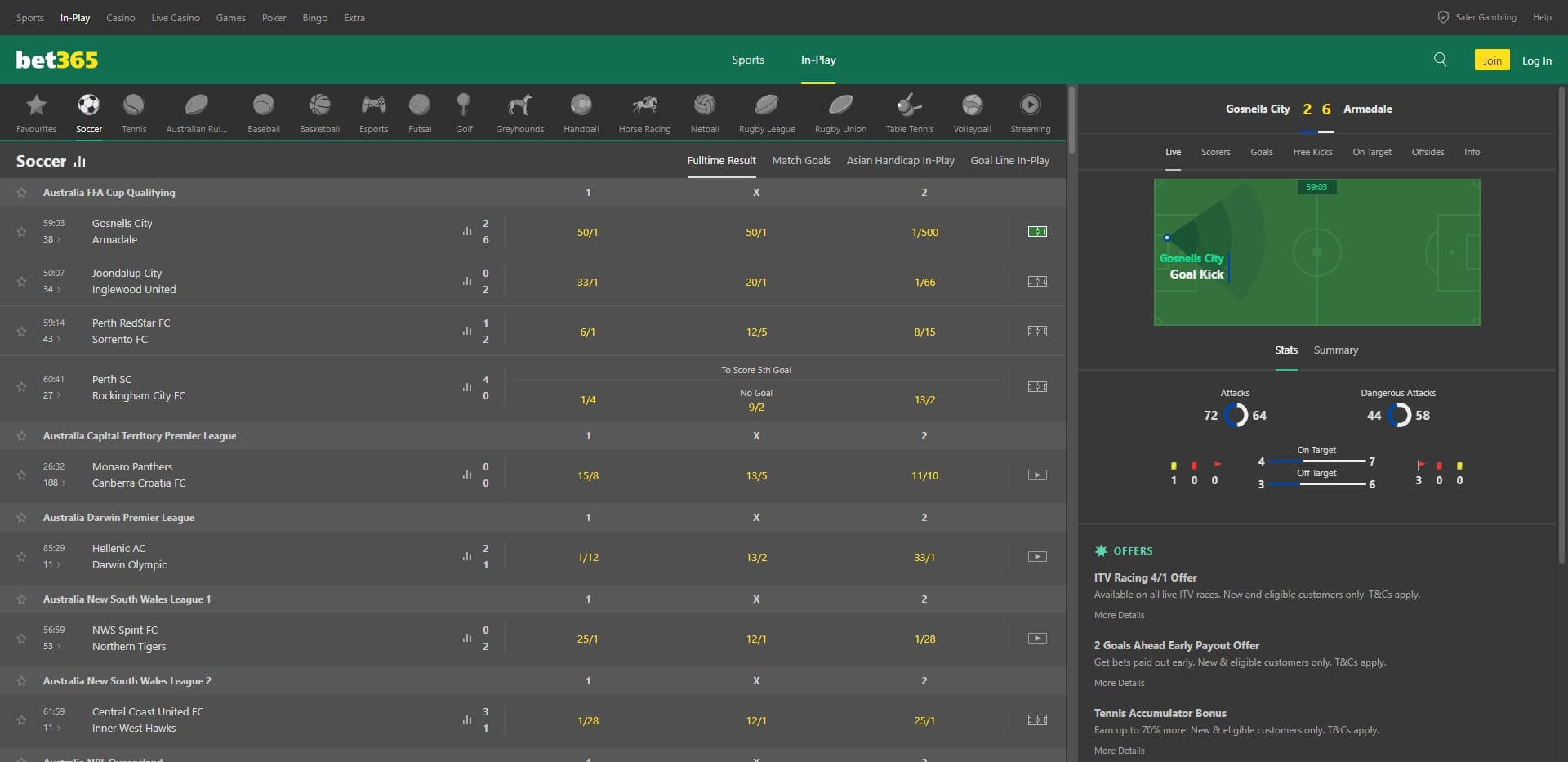 Live Betting bet365