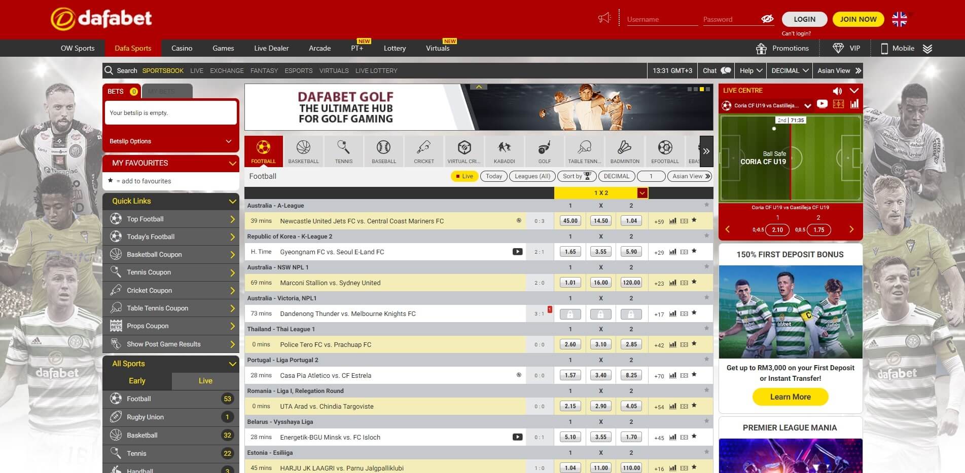 Dafabet Live Betting