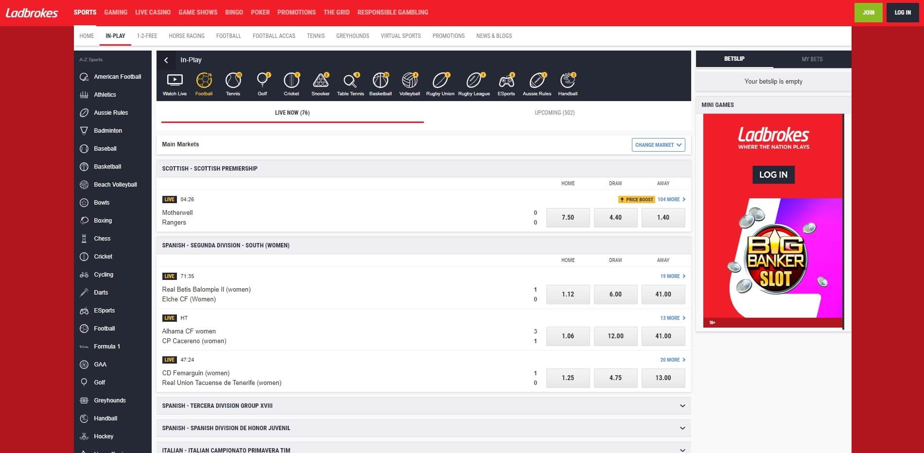 Ladbrokes Live Betting