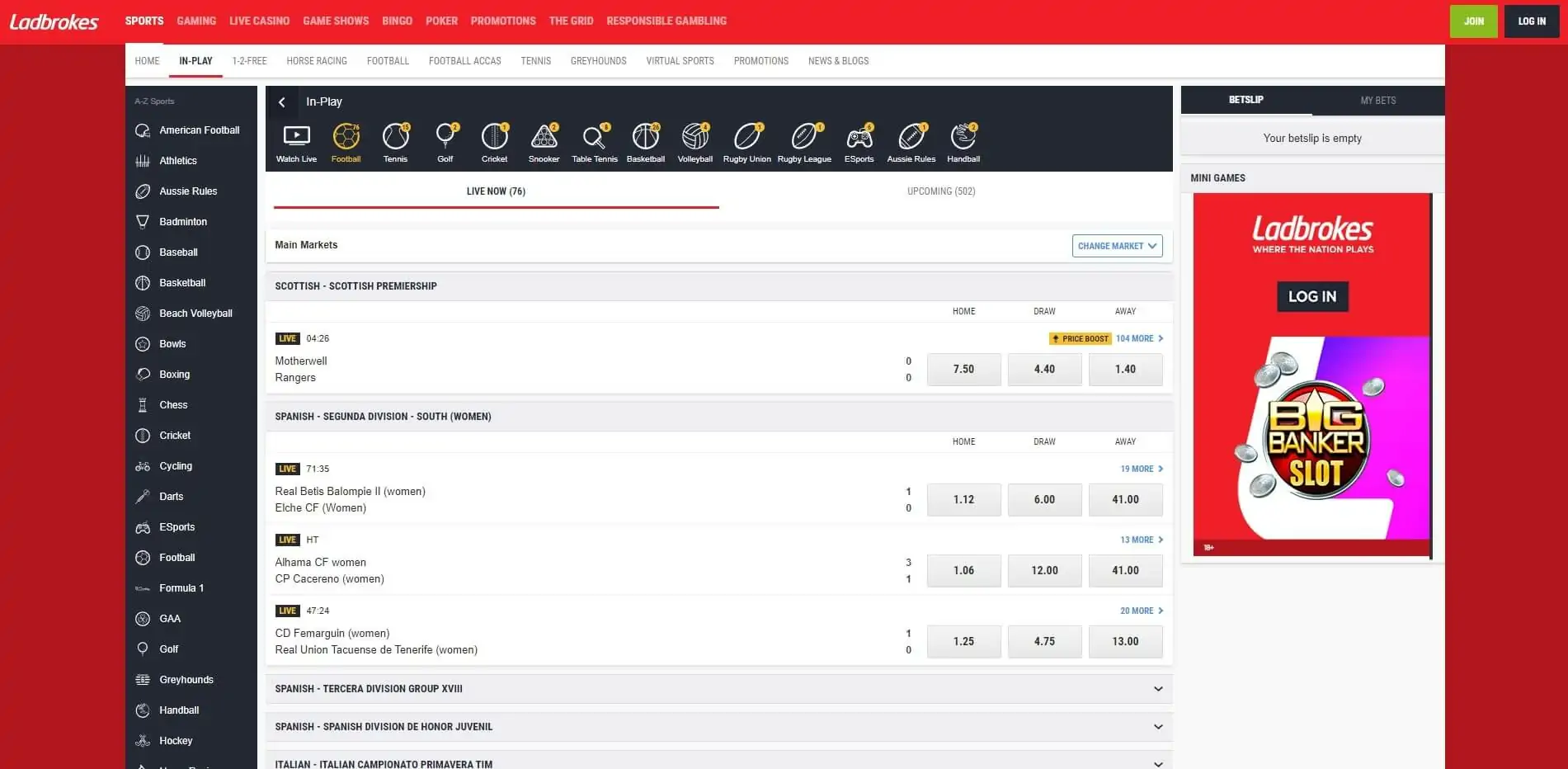 Ladbrokes Live Betting