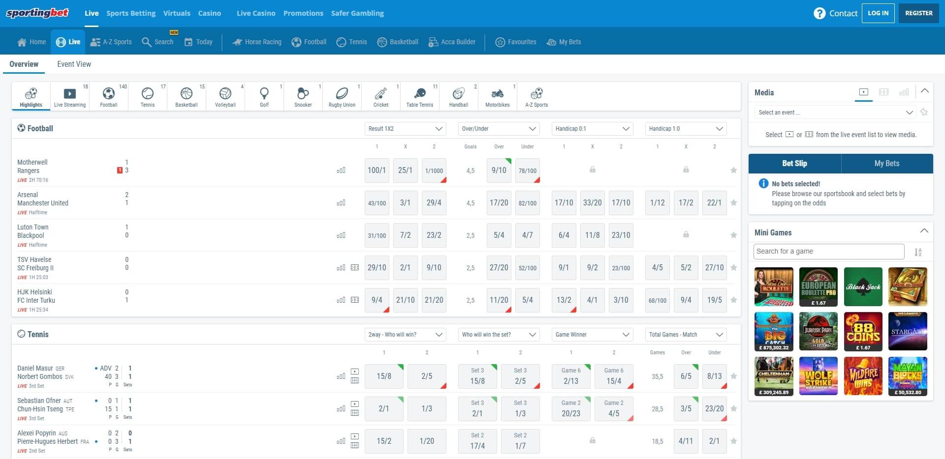 Sportingbet Live Betting