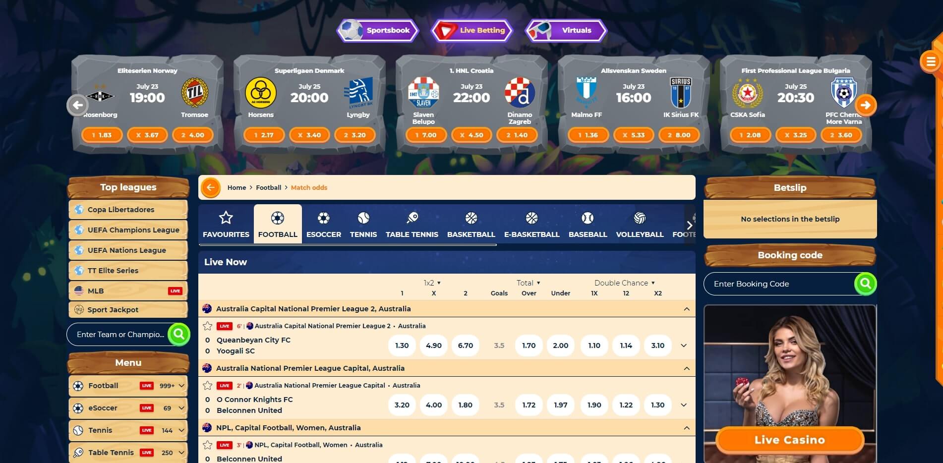 Live Betting Wazamba