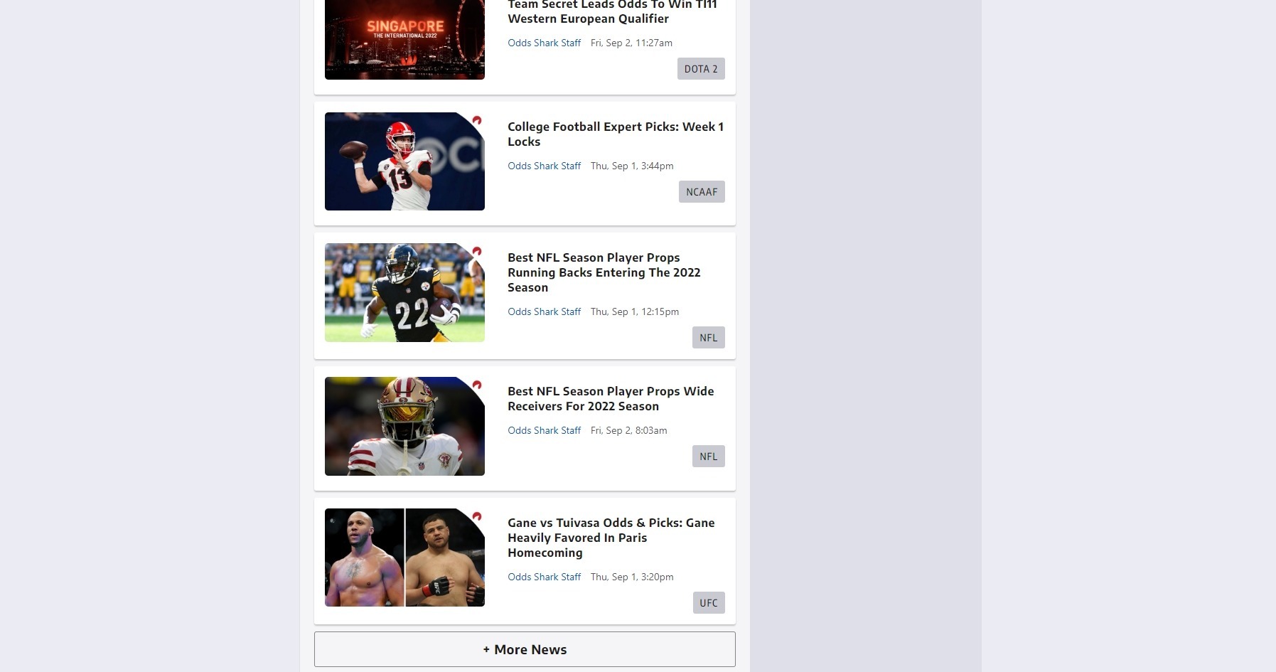 OddsShark News