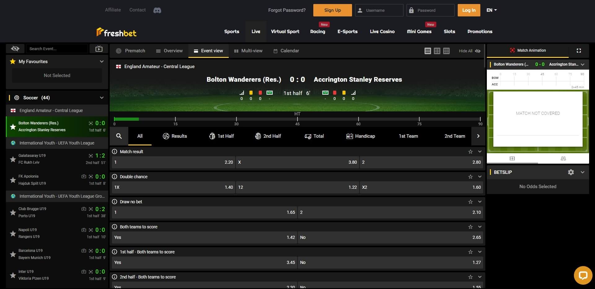 FreshBet Live Betting