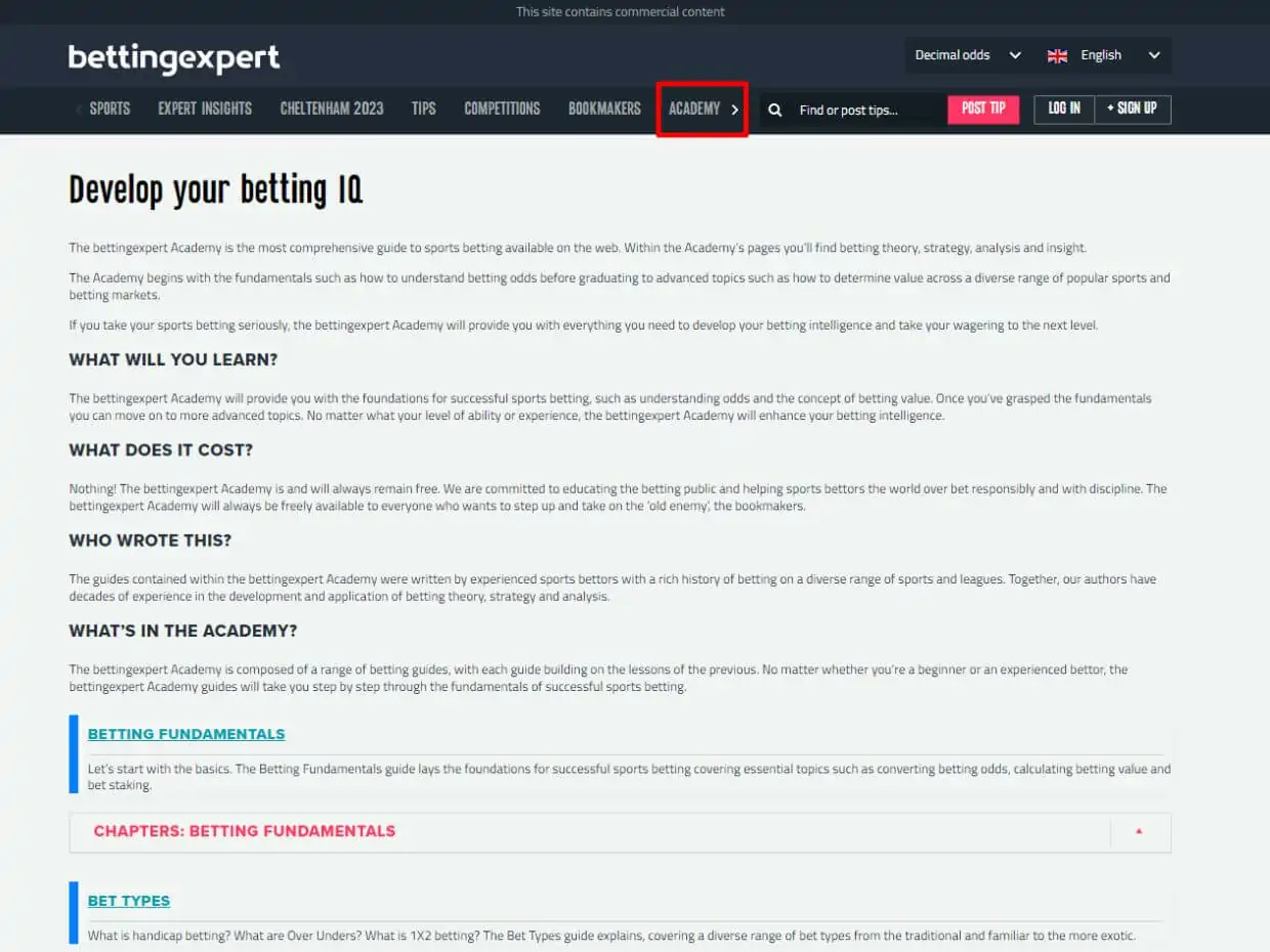 Bettingexpert Academy Review