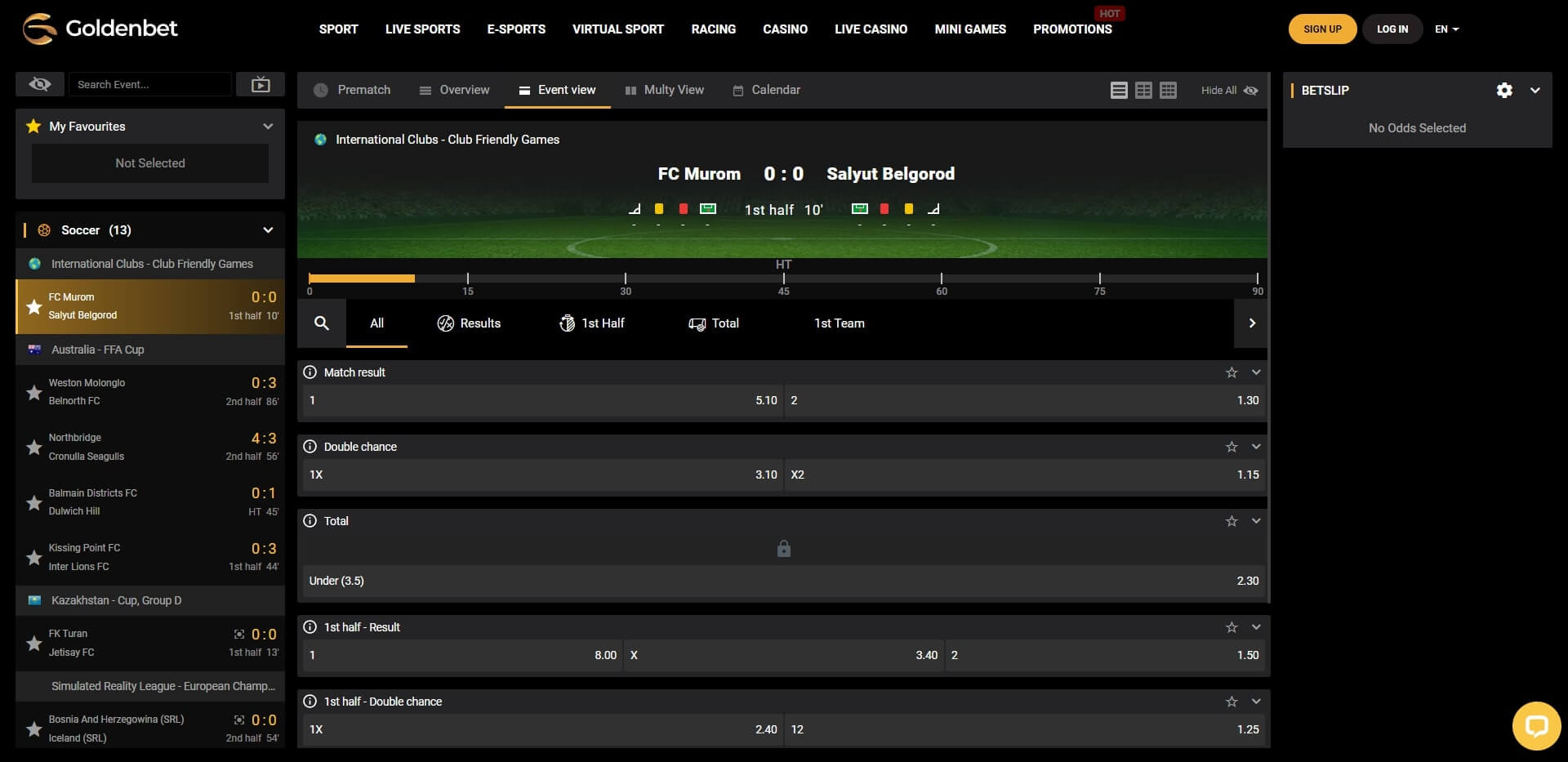 Goldenbet Live Betting