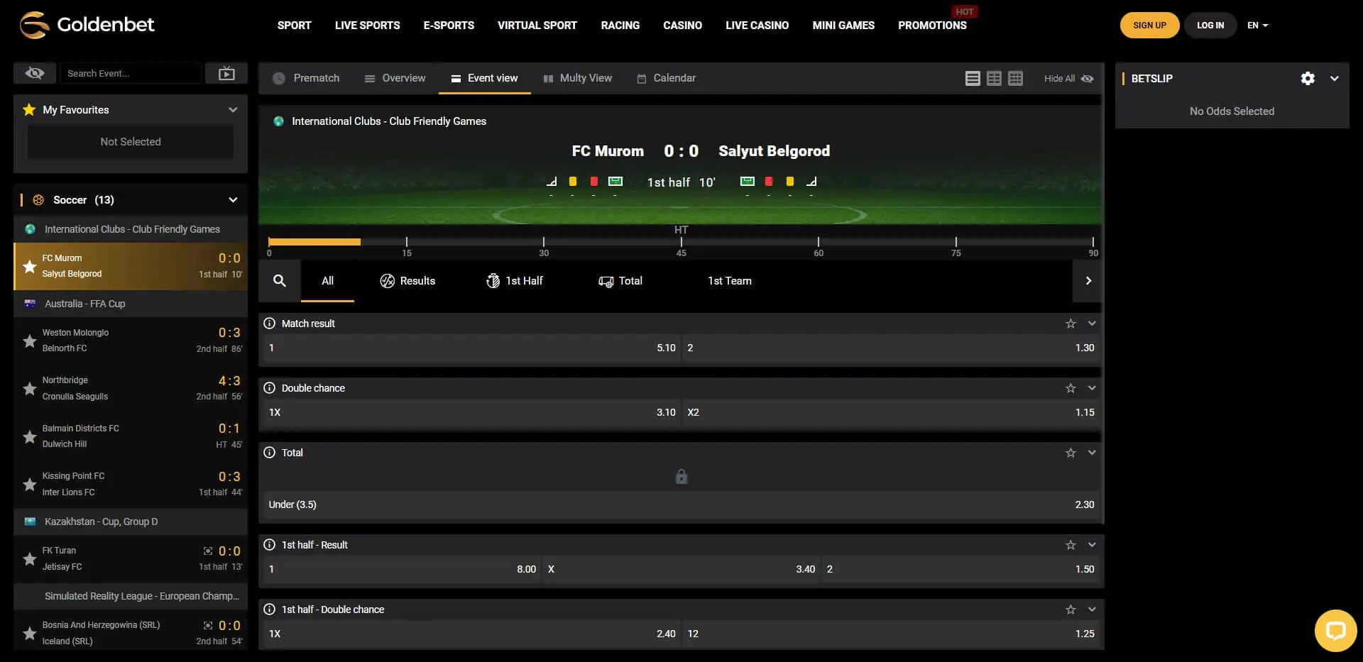 Goldenbet Live Betting