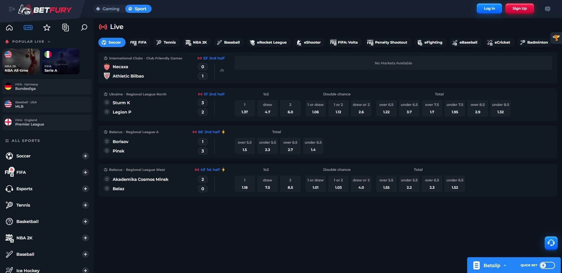 BetFury Live Betting