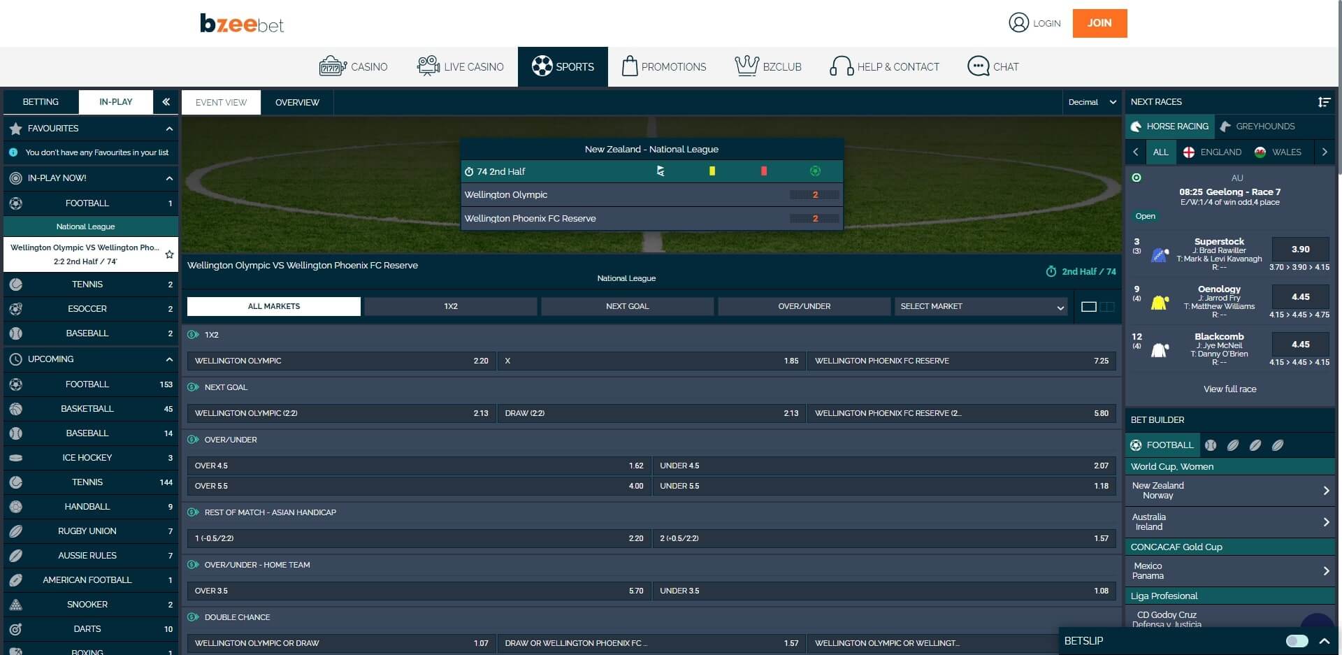 Bzeebet Live Betting