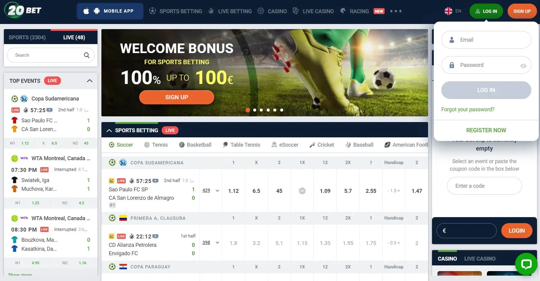 20Bet Login