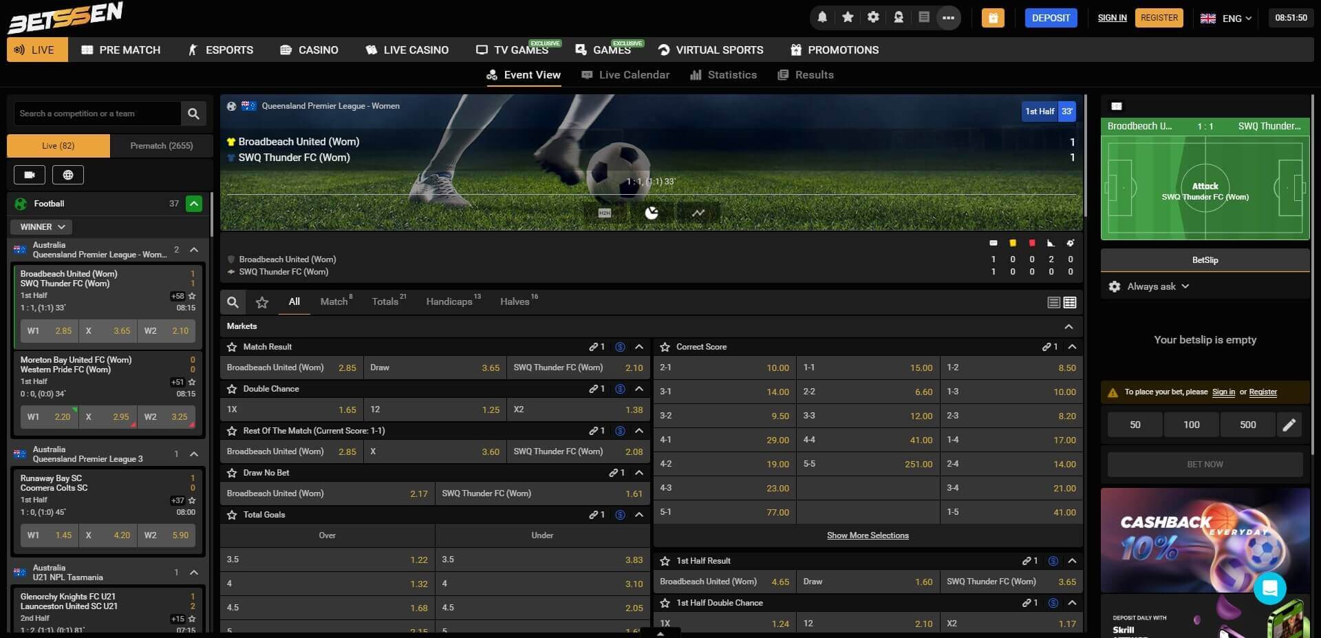 Betssen Live Betting