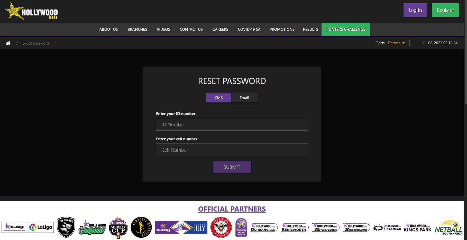 Hollywoodbets Forgot Login Details