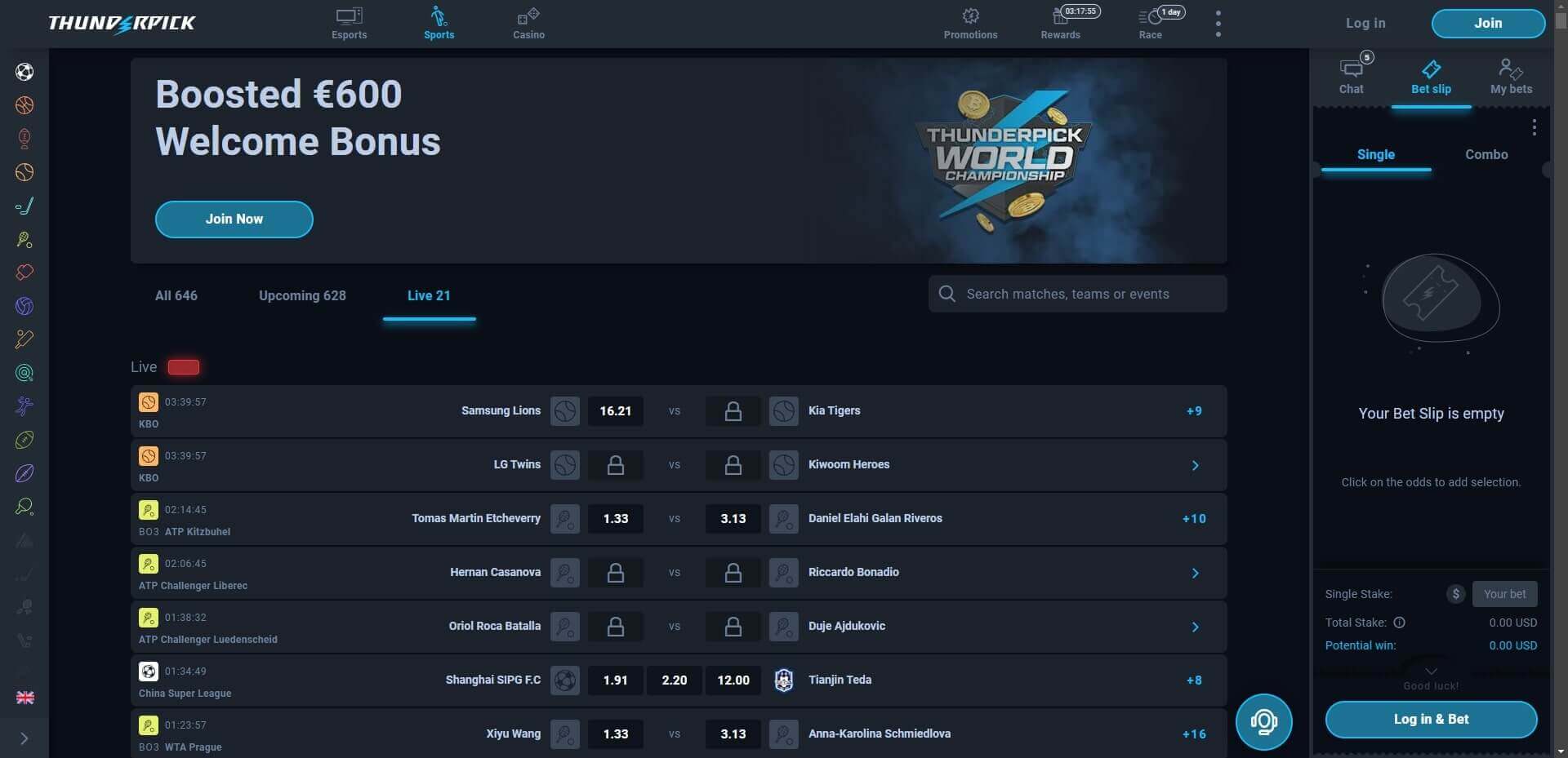 Thunderpick Live Betting