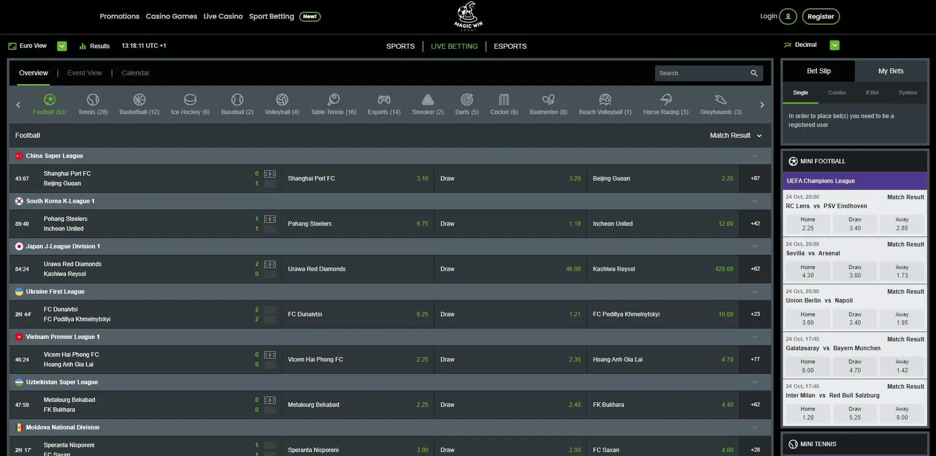 MagicWin Live Betting