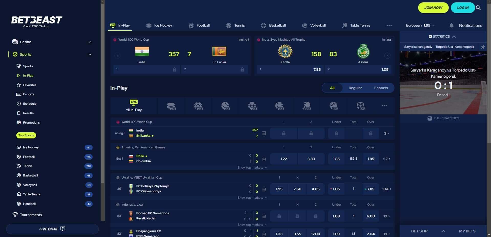 Live Betting BetBeast