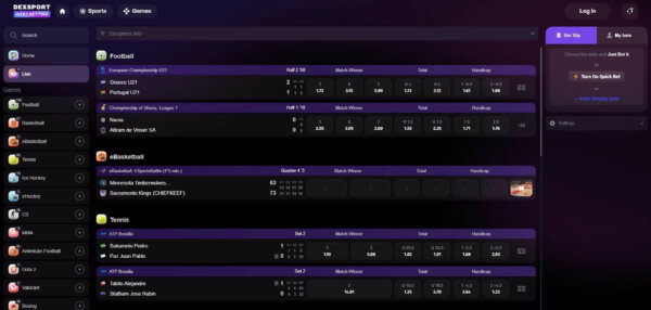 Dexsport live betting