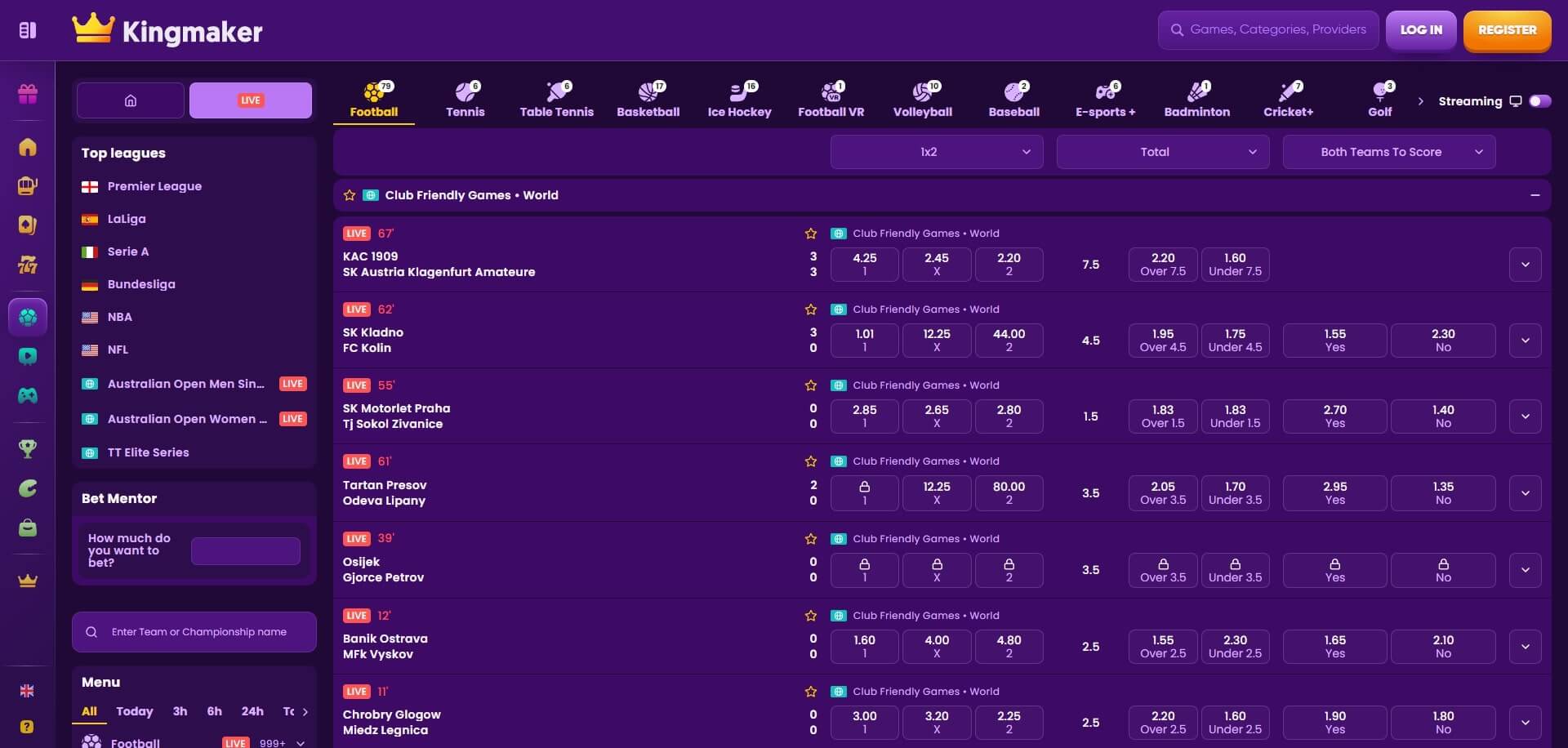 Kingmaker Live Betting