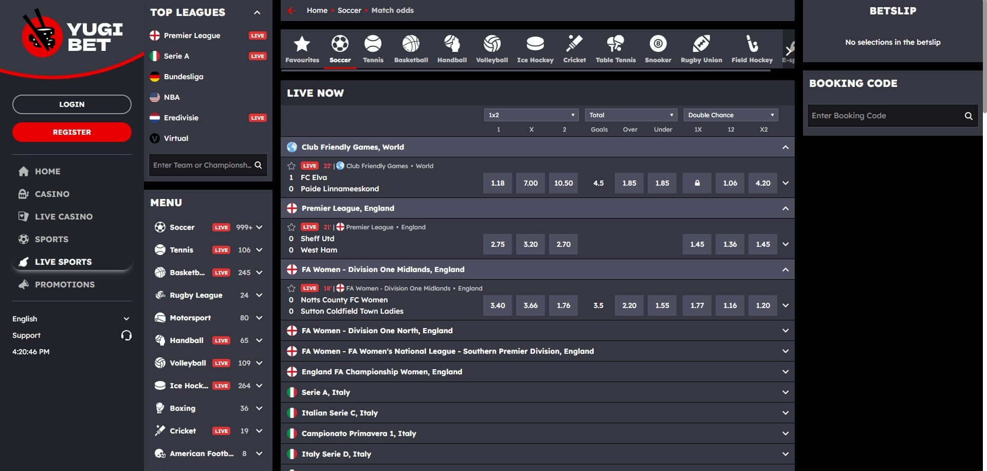 Yugibet Live Betting