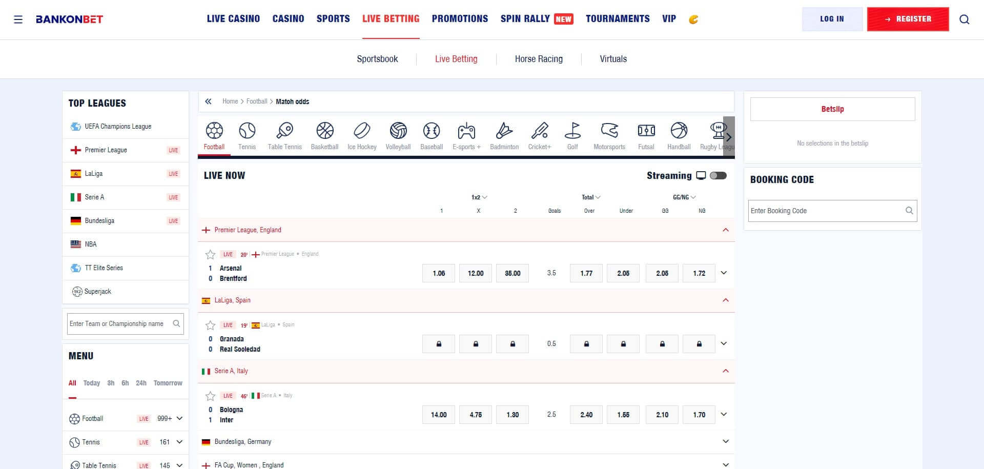 Bankonbet Live Betting