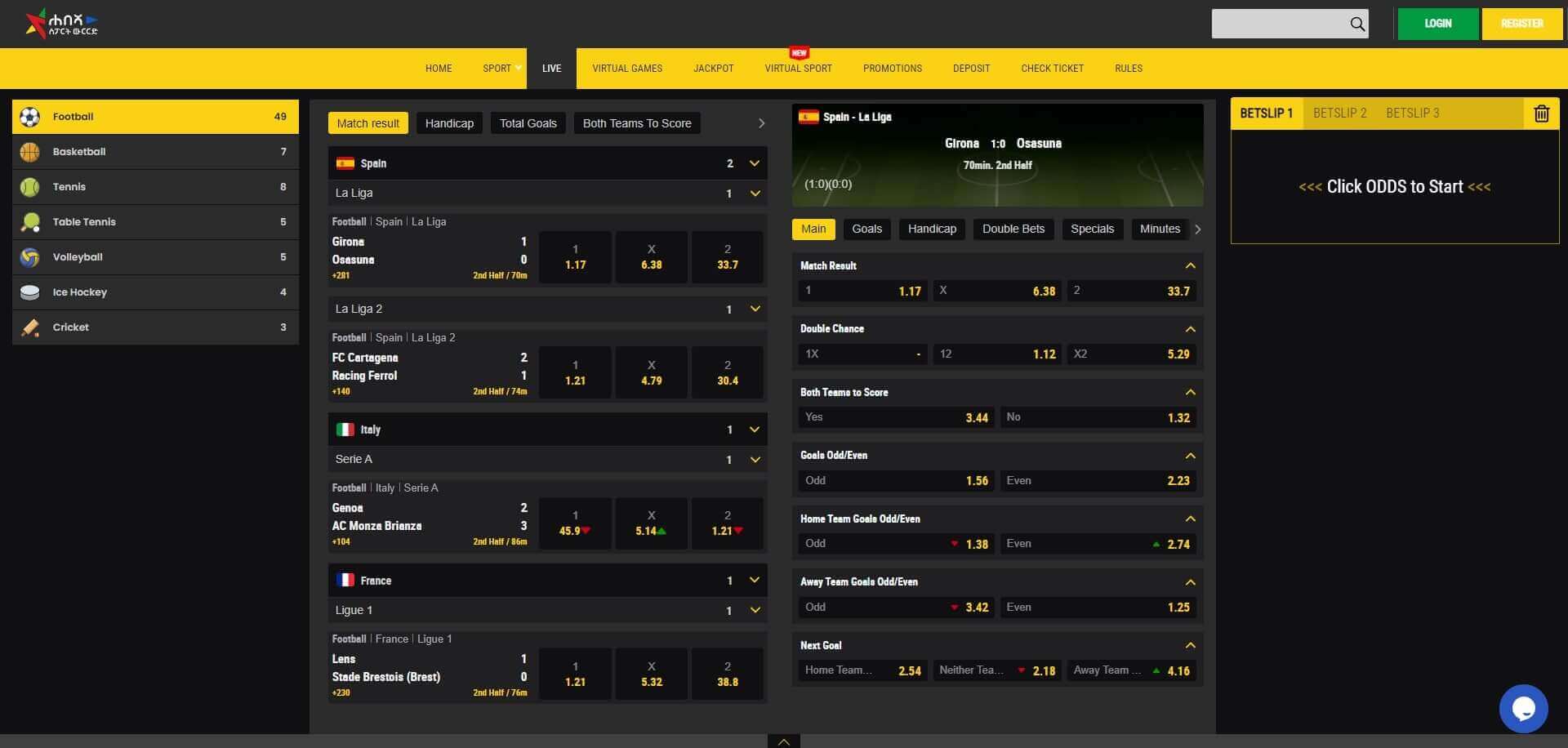 Habesha Bets Live Betting