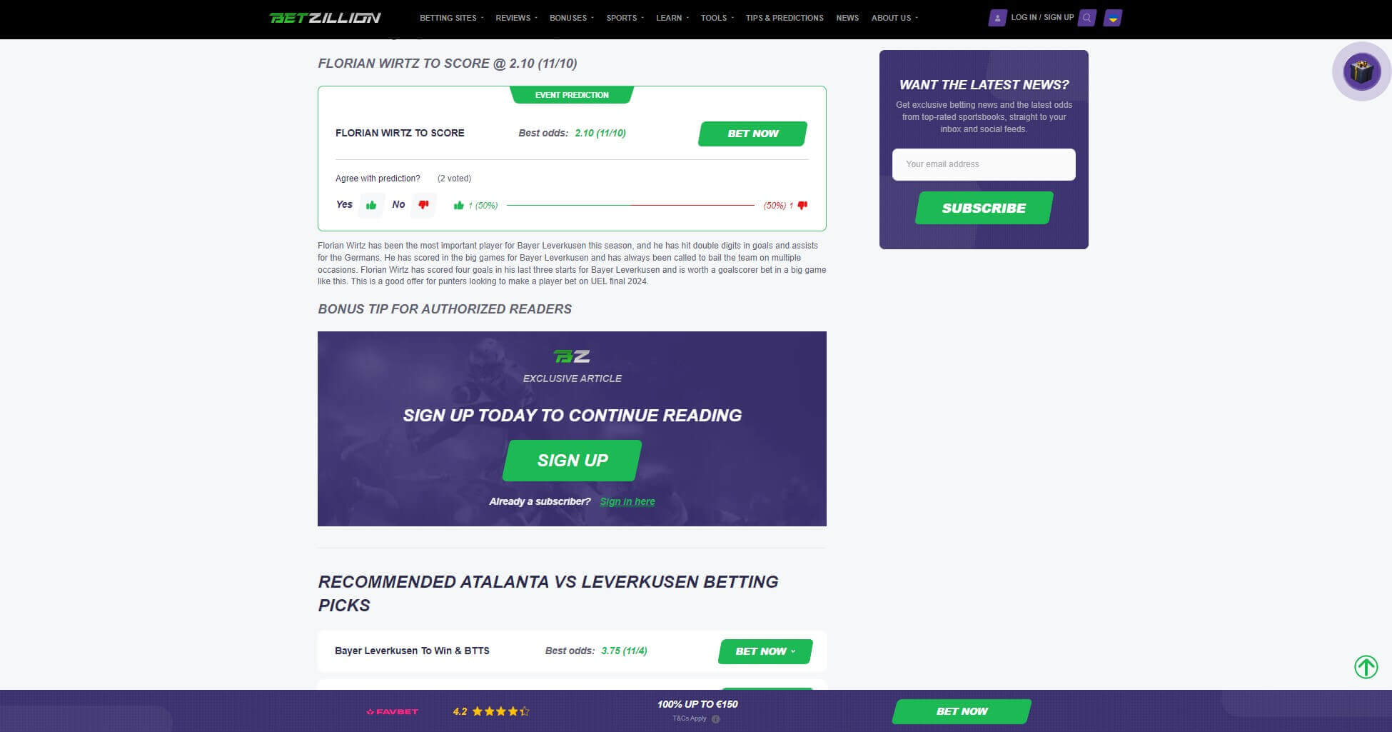 BetZillion`s Account