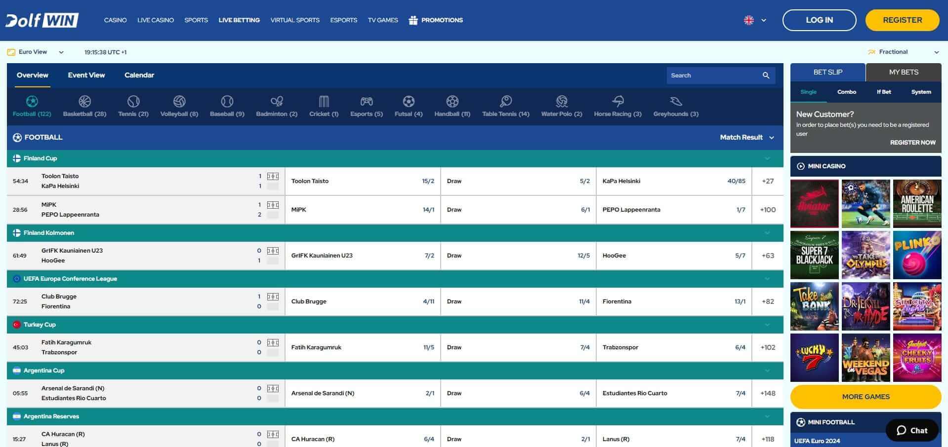 Dolfwin Live Betting