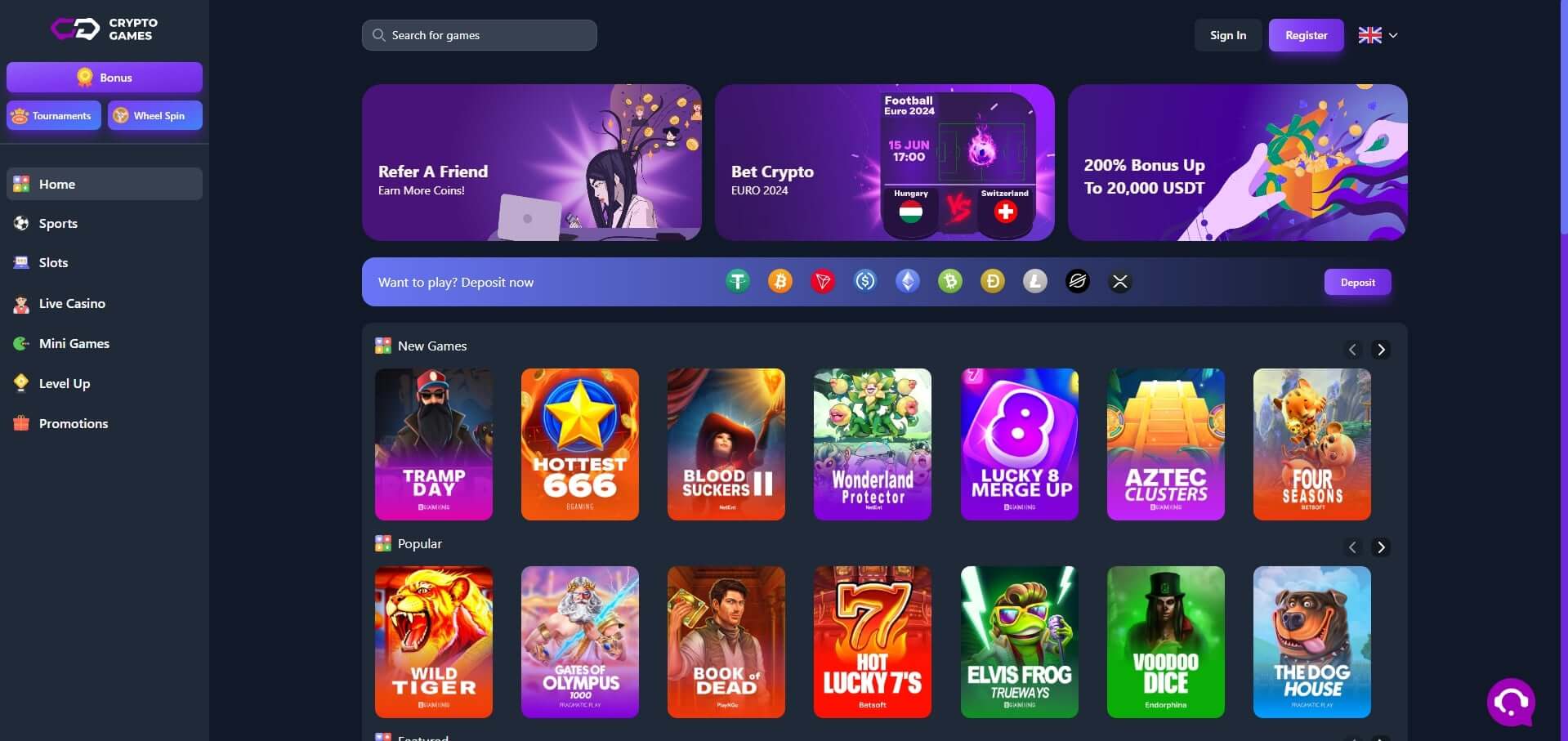 Crypto-Games.io Start Registration