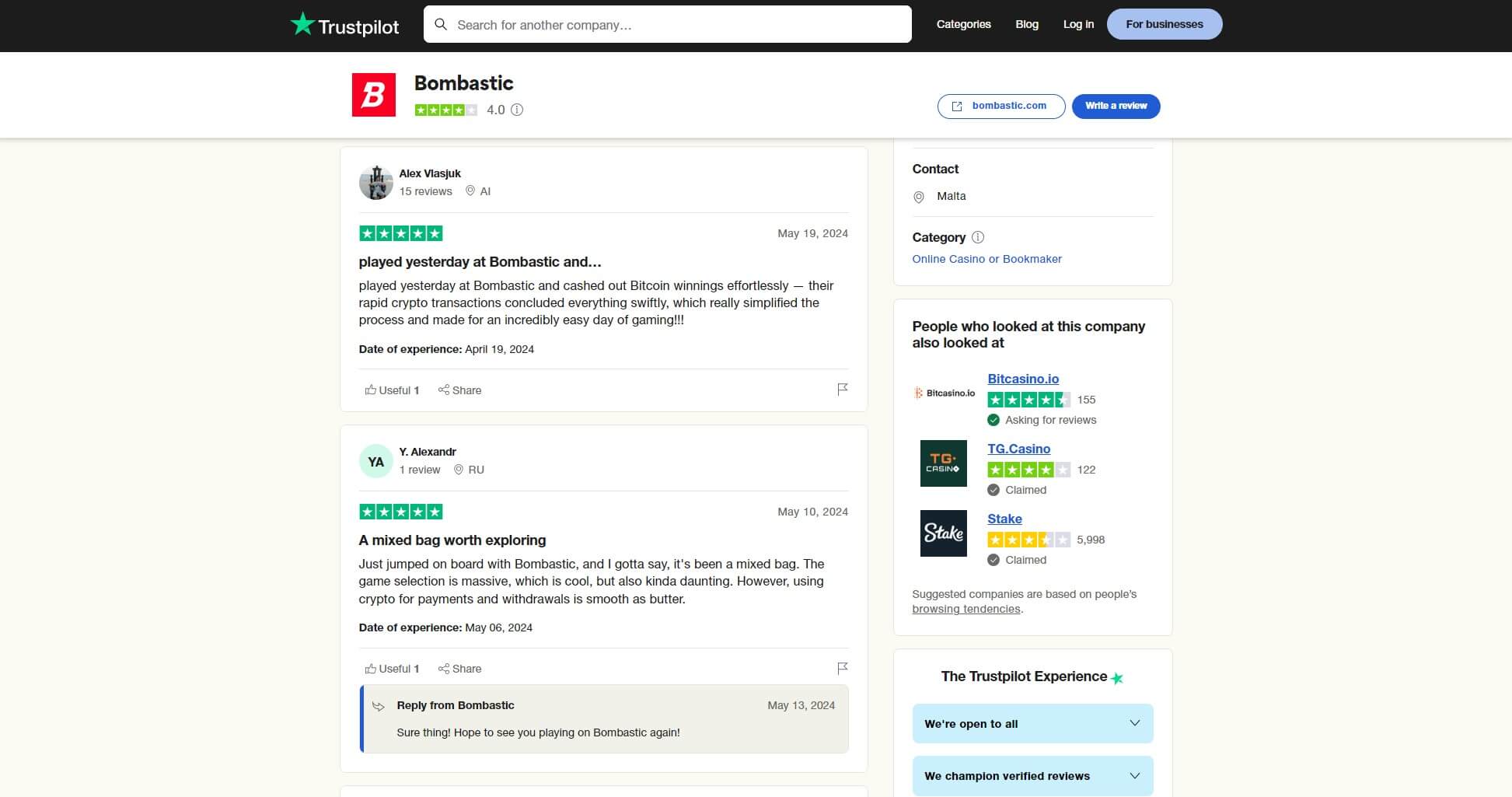 Client Reviews Bombastic