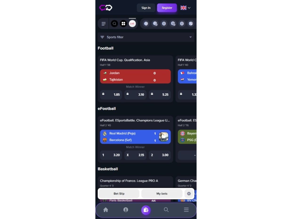 Crypto-Games.io Mobile Live Betting