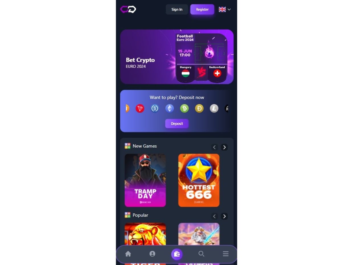 Crypto-Games.io Mobile Start