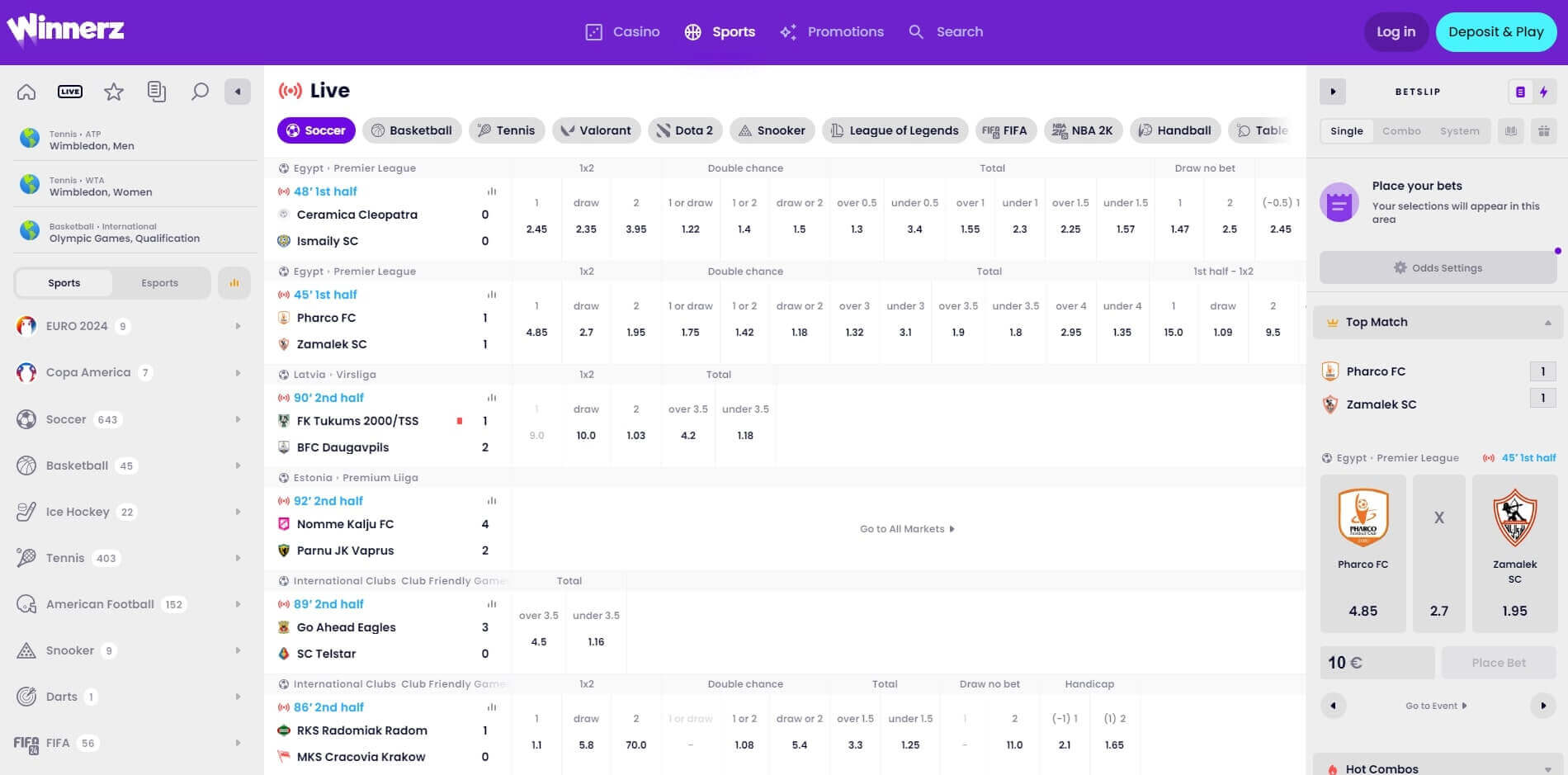 Winnerz Live Betting