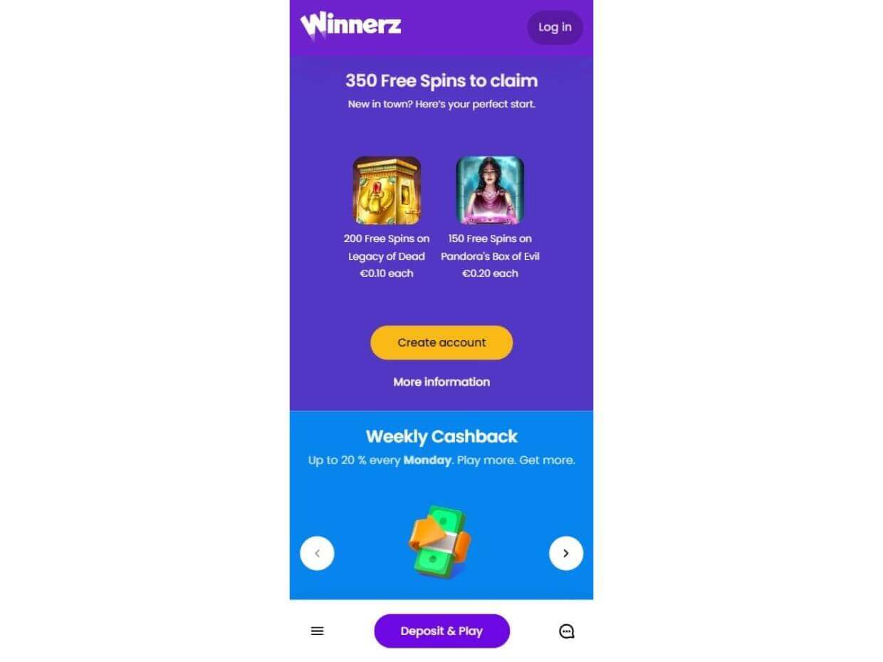 Mobile Start Sign Up Winnerz
