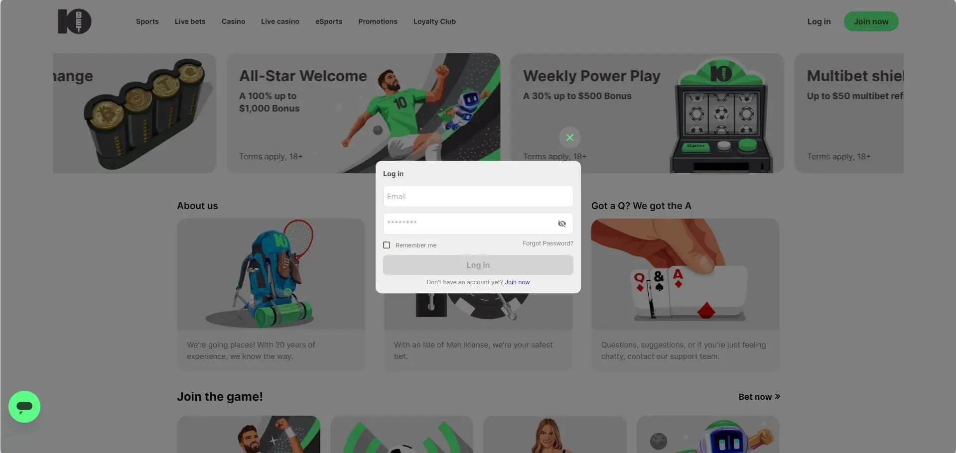 Log In 10Bet