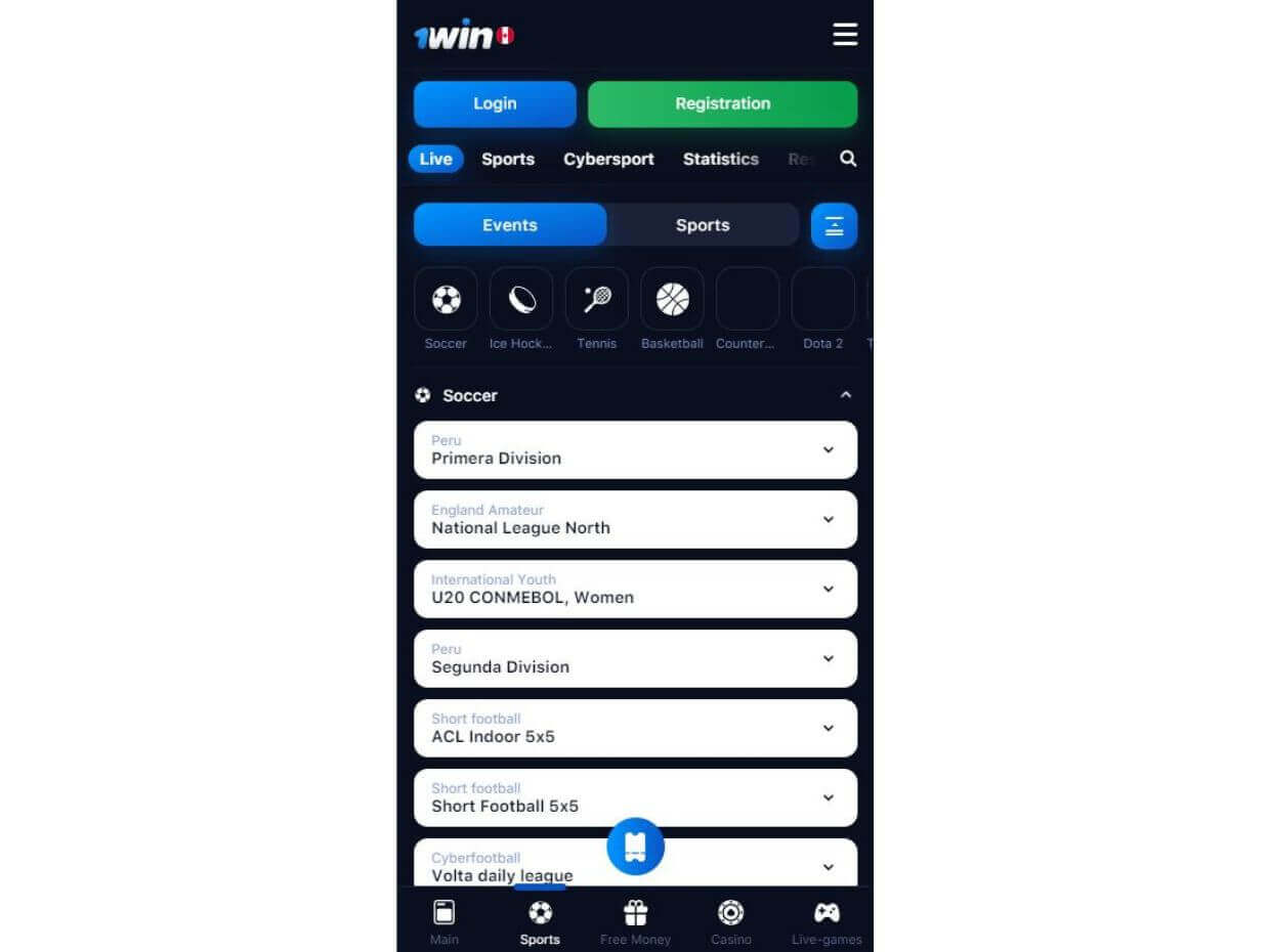 Mobile Live Betting 1win