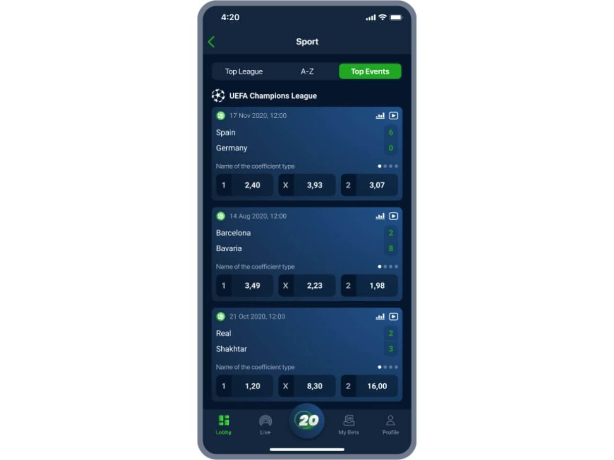 Application Review 20Bet