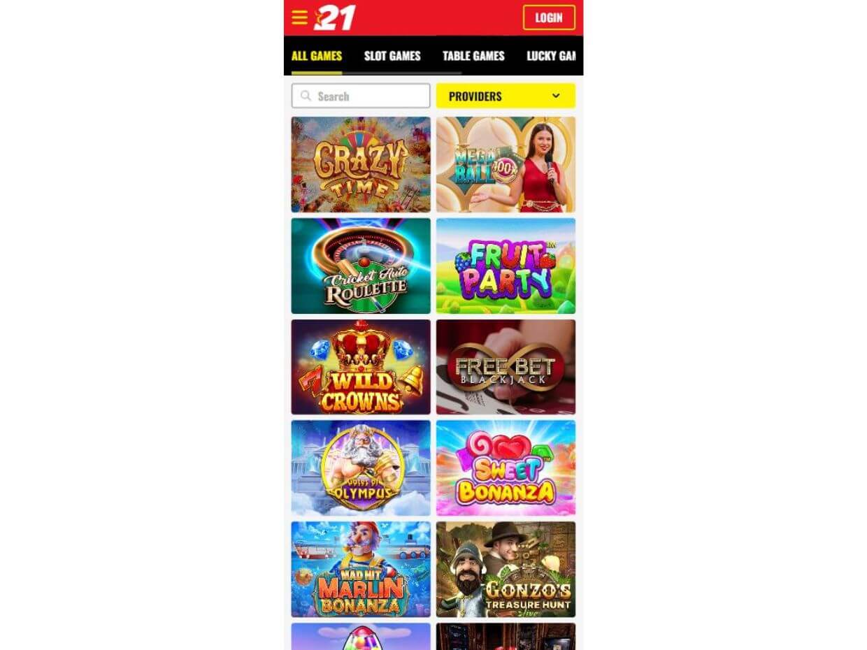 Mobile Casino 21Bets