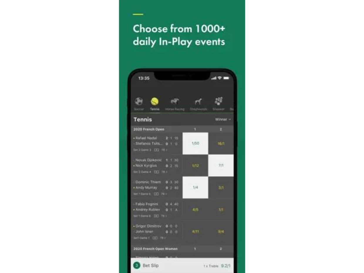 Application In-play Events bet365