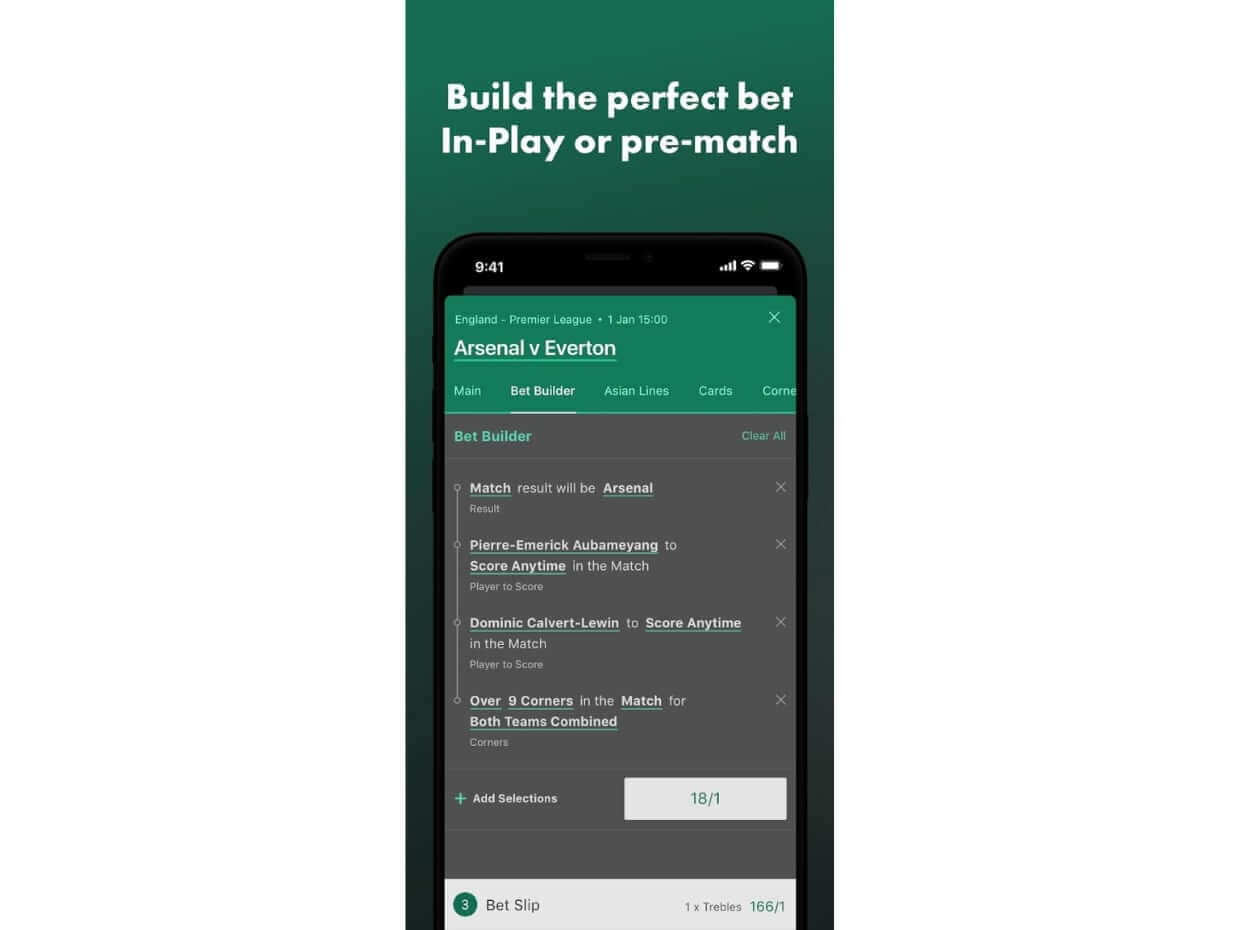 Application Pre-match bet365