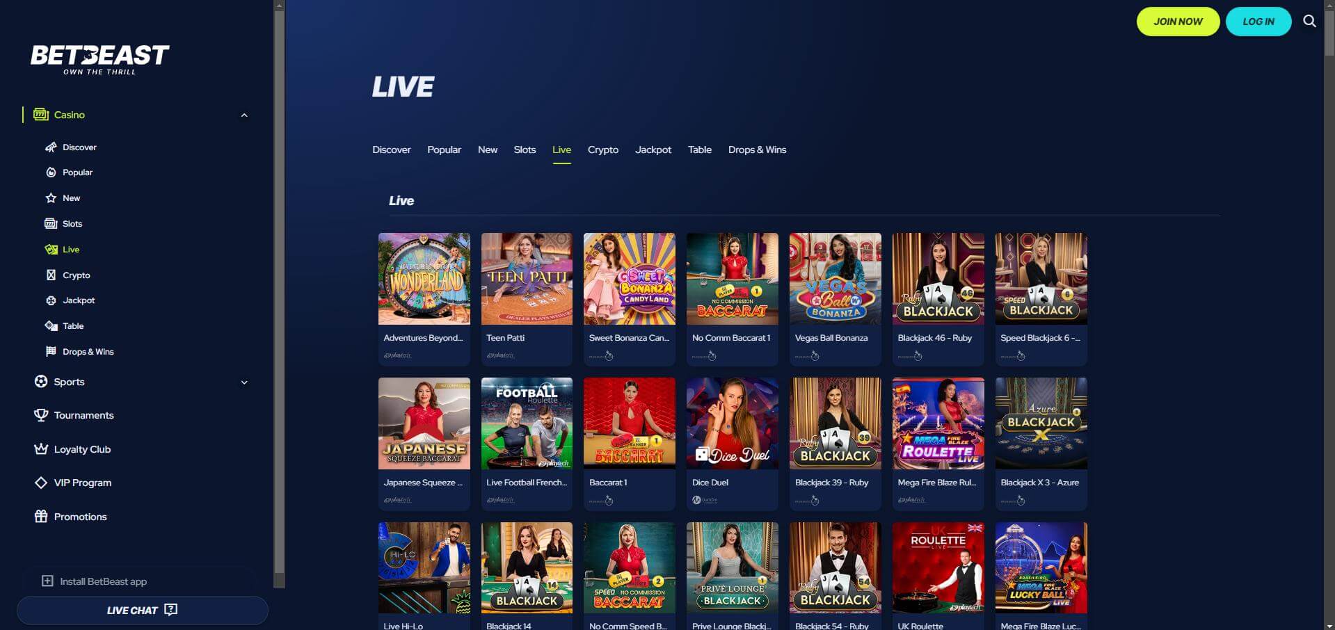 Casino Live BetBeast