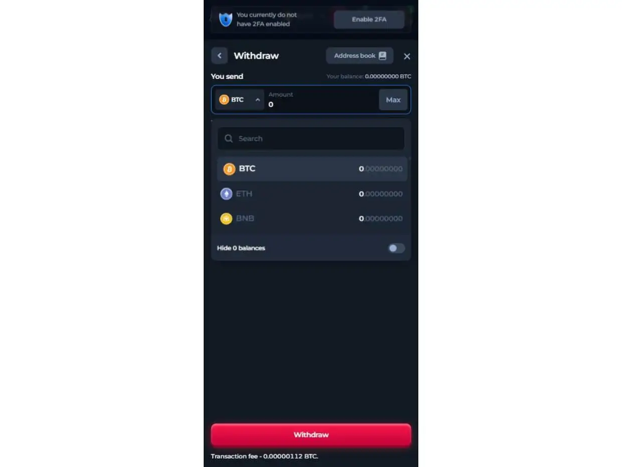 Mobile Withdraw BetFury
