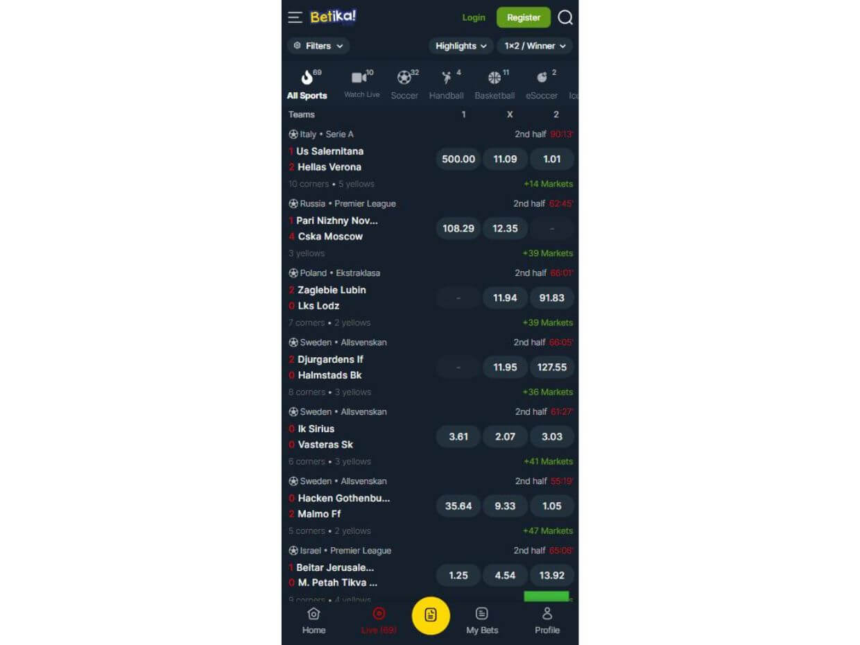 Mobile Live Betting Betika