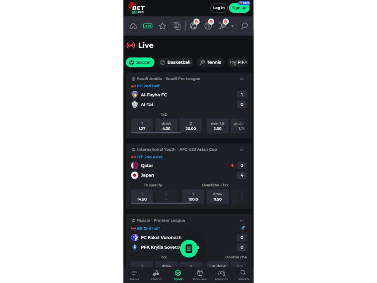 Mobile Live Betting BetOnRed