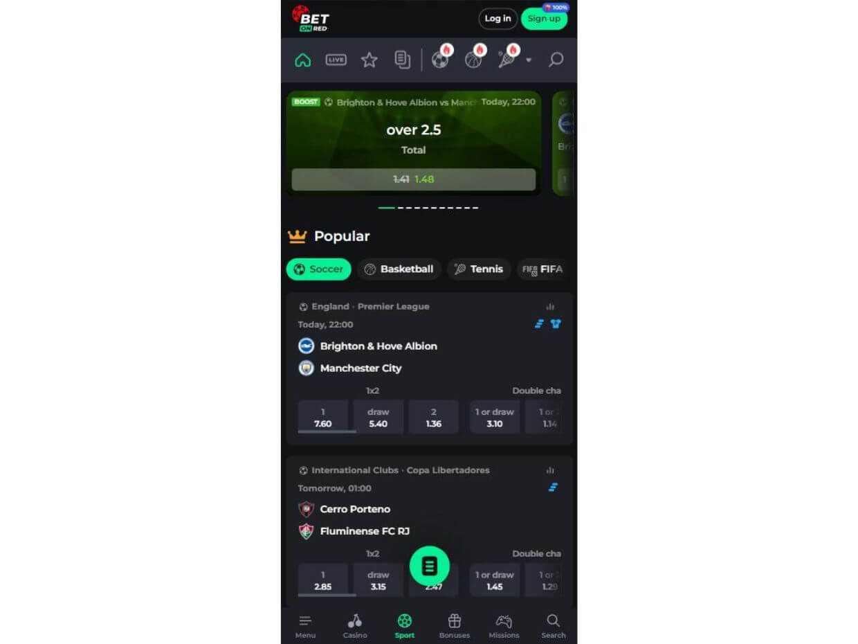 Mobile Review BetOnRed