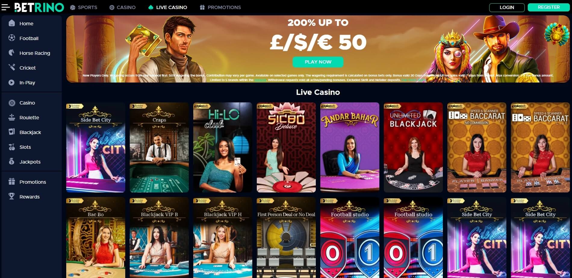 Live Casino Betrino