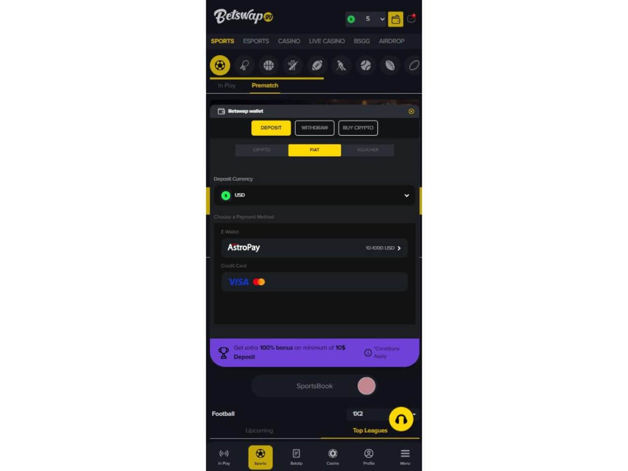 Mobile Withdraw Betswap.gg