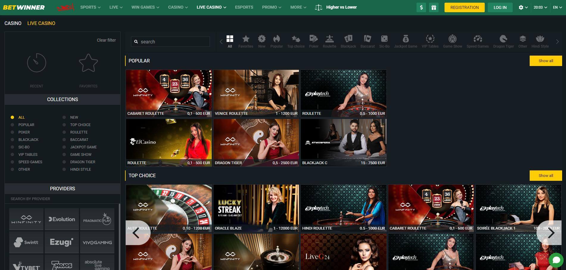 Casino Live BetWinner
